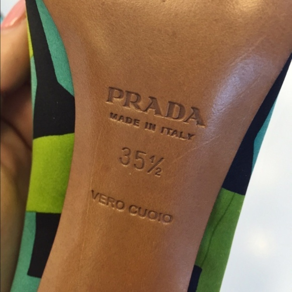 Prada Green, Teal & Black Heels - Picture 4 of 4